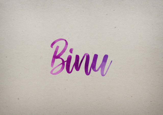 Free photo of Binu Watercolor Name DP