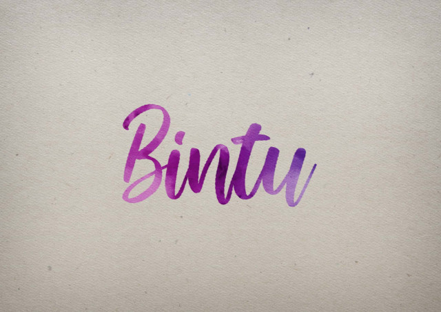 Free photo of Bintu Watercolor Name DP