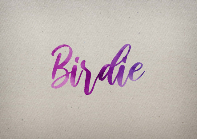 Free photo of Birdie Watercolor Name DP