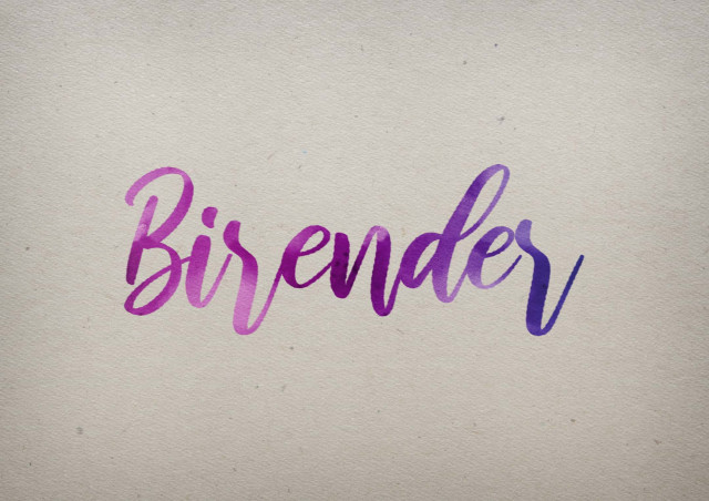 Free photo of Birender Watercolor Name DP