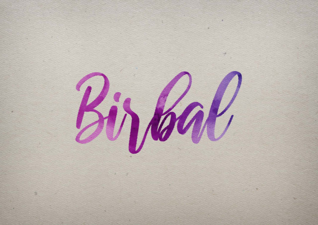 Free photo of Birbal Watercolor Name DP