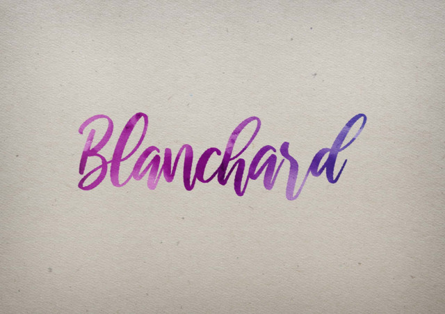 Free photo of Blanchard Watercolor Name DP