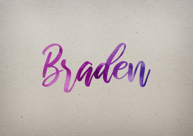 Free photo of Braden Watercolor Name DP