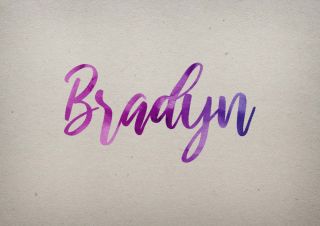 Free photo of Bradyn Watercolor Name DP