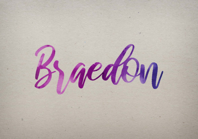 Free photo of Braedon Watercolor Name DP