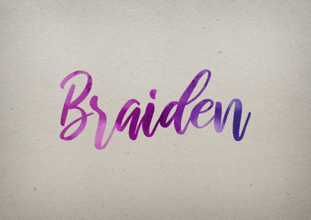 Free photo of Braiden Watercolor Name DP