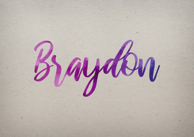 Free photo of Braydon Watercolor Name DP