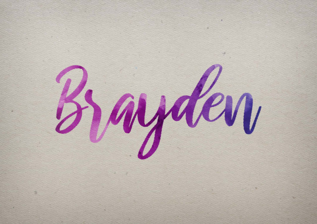 Free photo of Brayden Watercolor Name DP