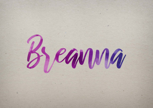 Free photo of Breanna Watercolor Name DP