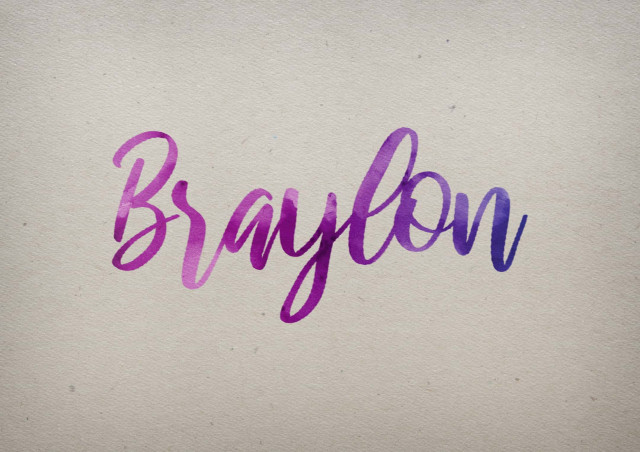 Free photo of Braylon Watercolor Name DP