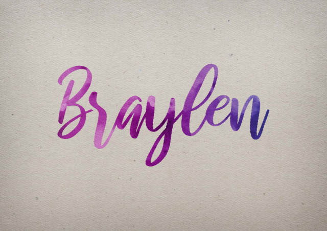 Free photo of Braylen Watercolor Name DP