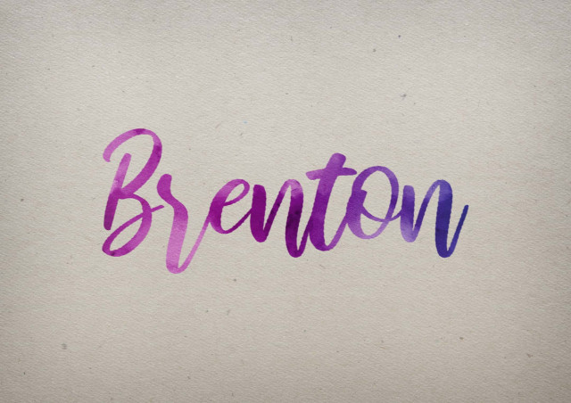 Free photo of Brenton Watercolor Name DP