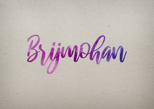 Free photo of Brijmohan Watercolor Name DP