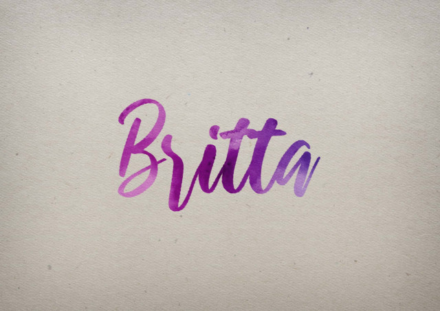 Free photo of Britta Watercolor Name DP