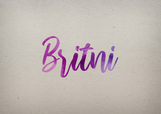 Free photo of Britni Watercolor Name DP