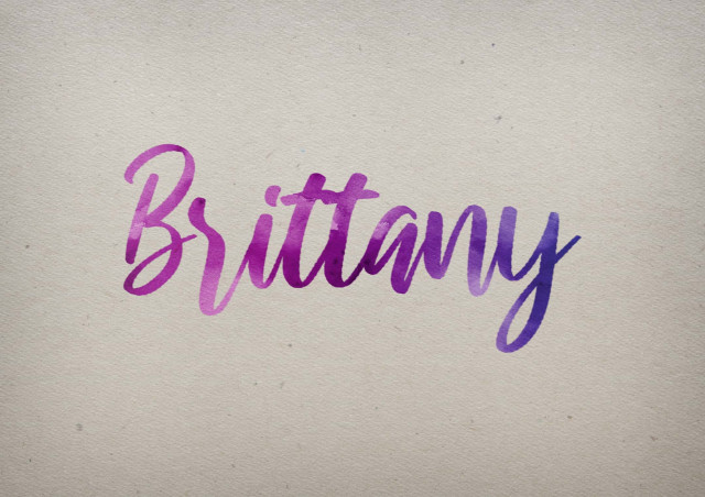 Free photo of Brittany Watercolor Name DP