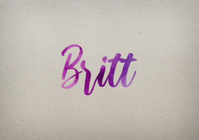 Free photo of Britt Watercolor Name DP