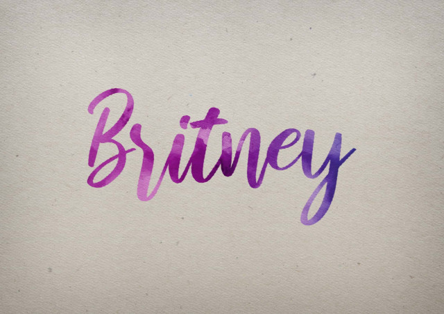 Free photo of Britney Watercolor Name DP
