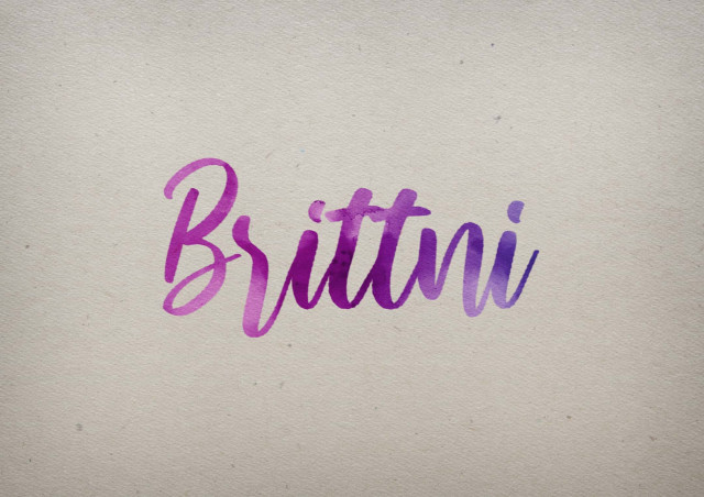 Free photo of Brittni Watercolor Name DP