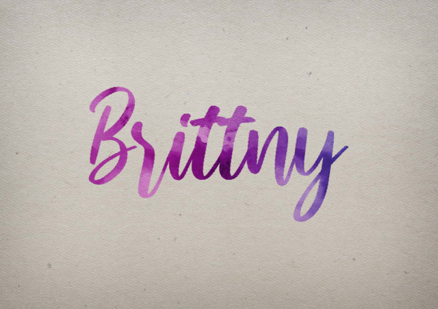 Free photo of Brittny Watercolor Name DP