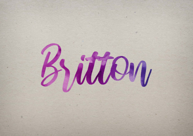 Free photo of Britton Watercolor Name DP