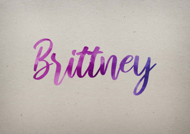Free photo of Brittney Watercolor Name DP