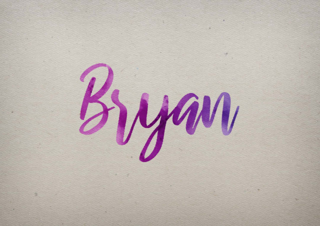 Free photo of Bryan Watercolor Name DP