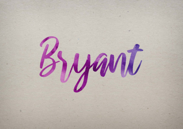 Free photo of Bryant Watercolor Name DP