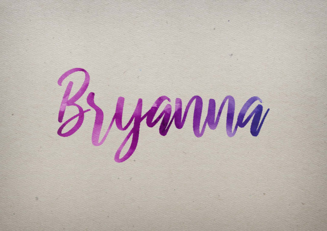 Free photo of Bryanna Watercolor Name DP