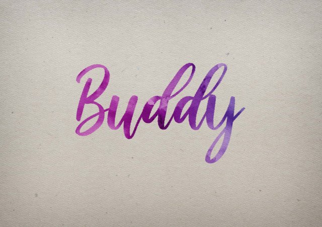 Free photo of Buddy Watercolor Name DP