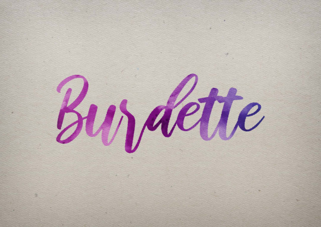 Free photo of Burdette Watercolor Name DP