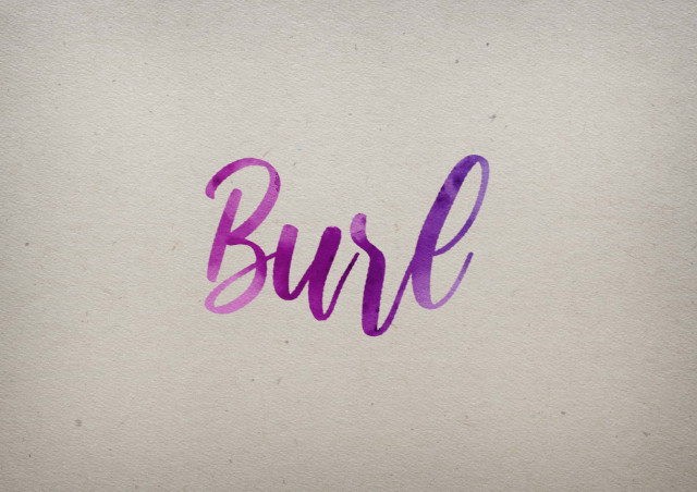 Free photo of Burl Watercolor Name DP