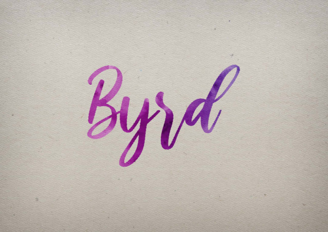 Free photo of Byrd Watercolor Name DP