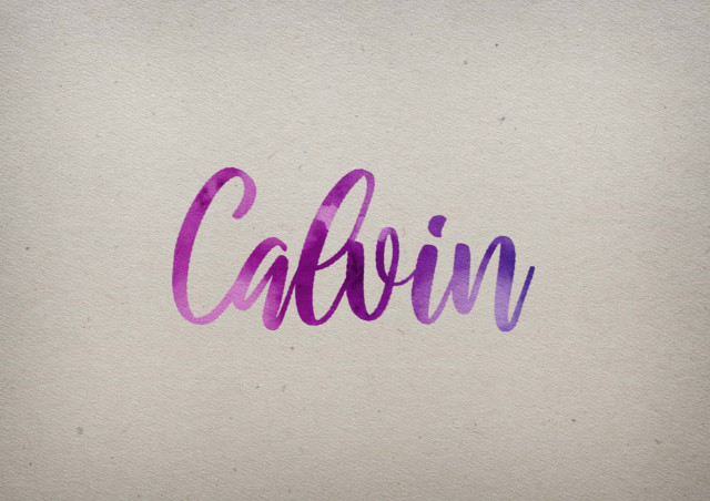 Free photo of Calvin Watercolor Name DP