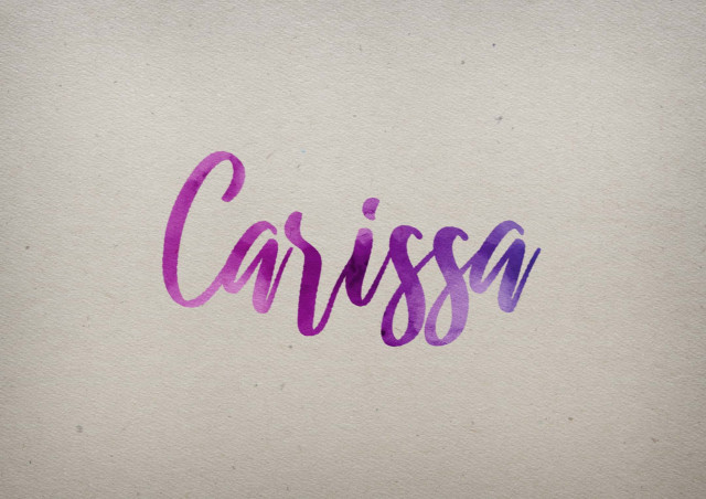Free photo of Carissa Watercolor Name DP