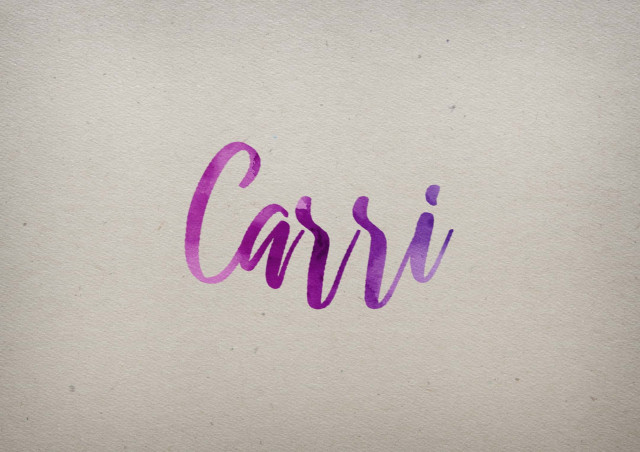 Free photo of Carri Watercolor Name DP