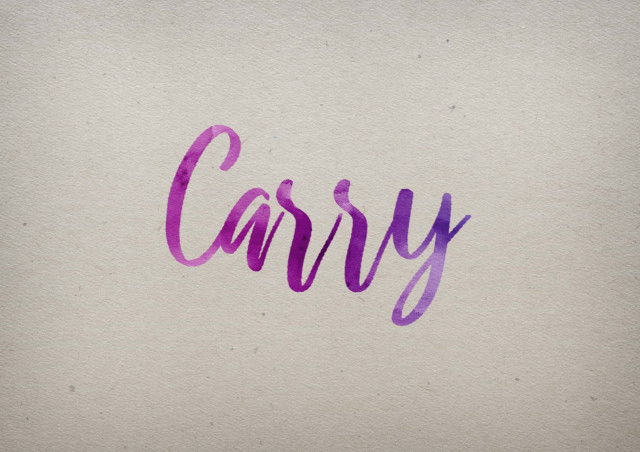 Free photo of Carry Watercolor Name DP