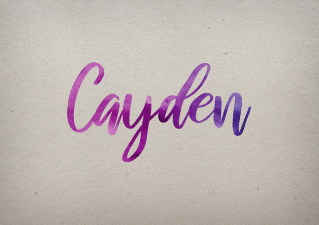 Free photo of Cayden Watercolor Name DP