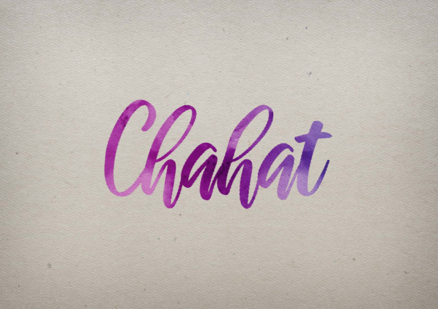 Free photo of Chahat Watercolor Name DP