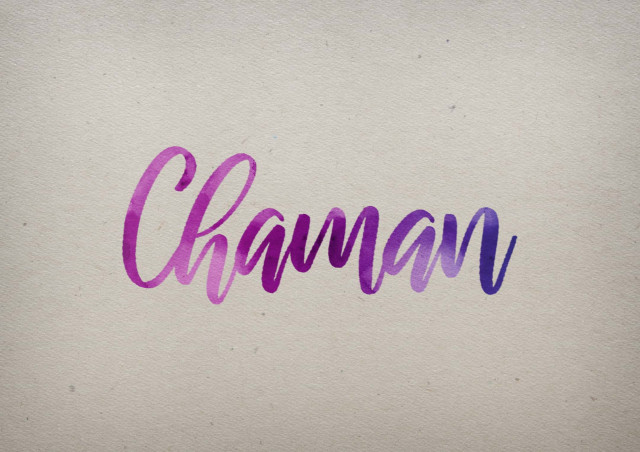 Free photo of Chaman Watercolor Name DP