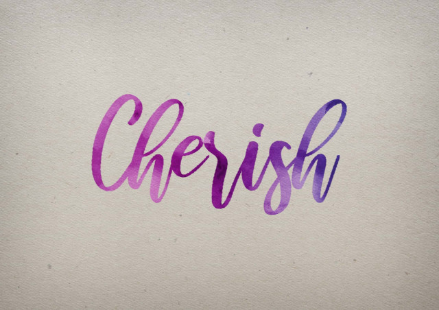 Free photo of Cherish Watercolor Name DP