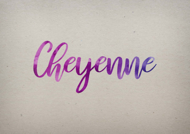 Free photo of Cheyenne Watercolor Name DP