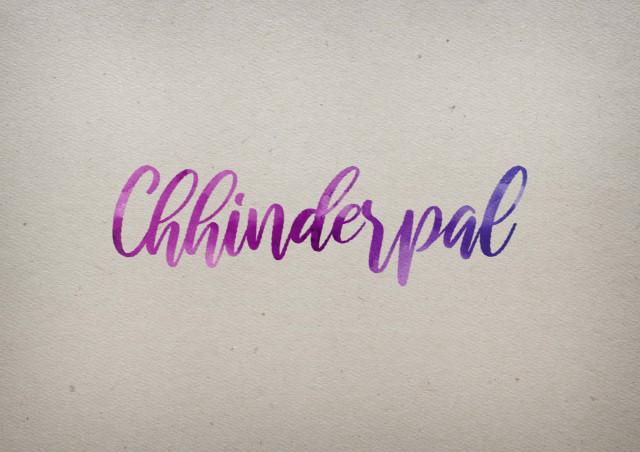 Free photo of Chhinderpal Watercolor Name DP