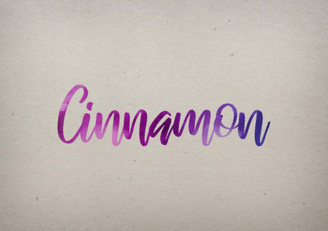 Free photo of Cinnamon Watercolor Name DP