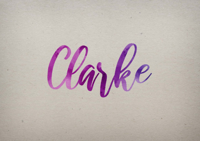 Free photo of Clarke Watercolor Name DP