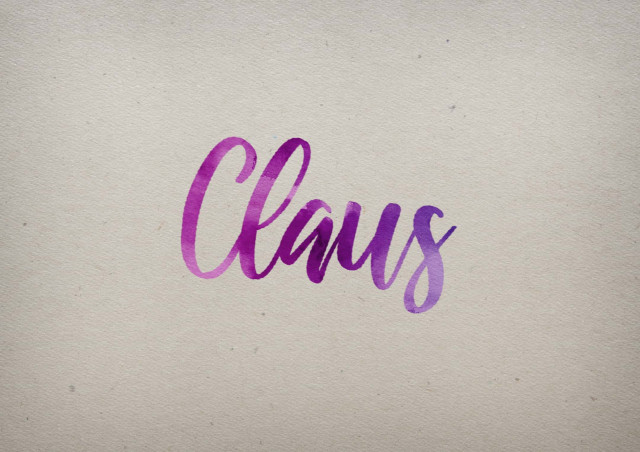 Free photo of Claus Watercolor Name DP