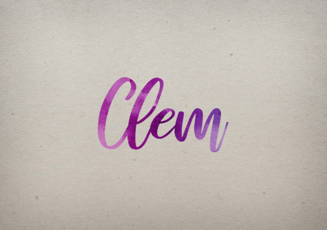 Free photo of Clem Watercolor Name DP