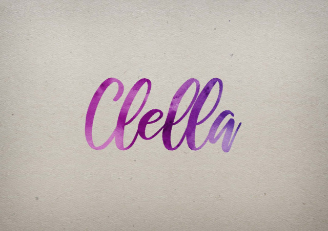 Free photo of Clella Watercolor Name DP