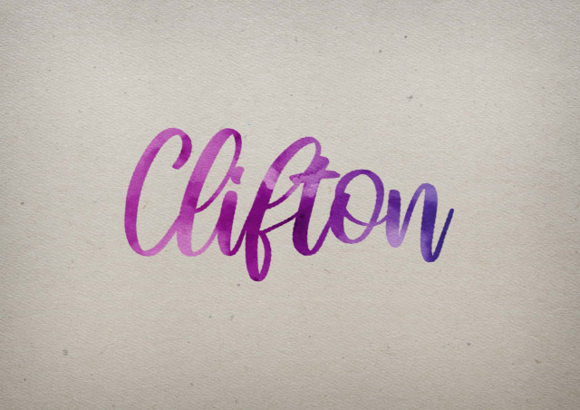 Free photo of Clifton Watercolor Name DP