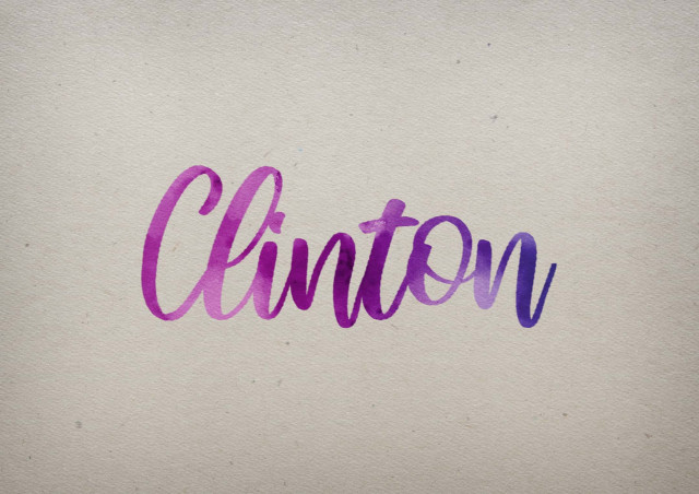 Free photo of Clinton Watercolor Name DP